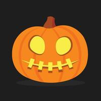 Víspera de Todos los Santos calabaza vector dibujos animados ilustración. Víspera de Todos los Santos de miedo calabaza con sonrisa