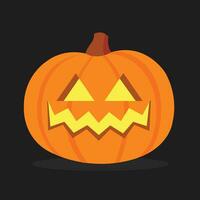 Halloween pumpkin vector cartoon illustration. Halloween scary pumpkin with smile