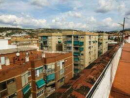 a view of the city from the roof of a building photo