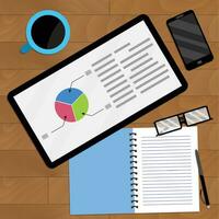 Planning annual diagram and graph, vector finance report statistic illustration