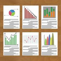 gráfico y grafico recopilación. diagrama financiero para análisis informe, vector ilustración