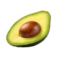 avocado fresco avocado png fetta di avocado isolato avocado trasparente sfondo ai generato