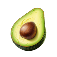 avocado fresco avocado png fetta di avocado isolato avocado trasparente sfondo ai generato