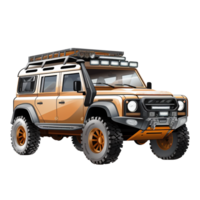 aus Straße Auto Schmutz Auto Jeep suv aus Straße Fahrzeug 4x4 vier Rad Fahrt schmutzig Auto Land Kreuzer png transparent Hintergrund ai generiert