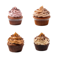 assortiment van cupcakes verzameling reeks geïsoleerd Aan transparant achtergrond. ai gegenereerd png