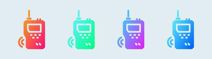 Old phone solid icon in gradient colors. vector