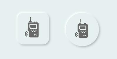 Old phone solid icon in neomorphic design style. vector