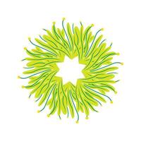 Modern yellow and green grass symmetry vector illustration