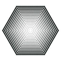 Halftone polygons, halftone dots pattern. Vector halftone geometric dots.