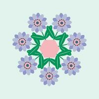 floral flower circle radial symmetry vector illustration