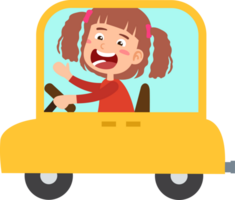 kid girl driving car png