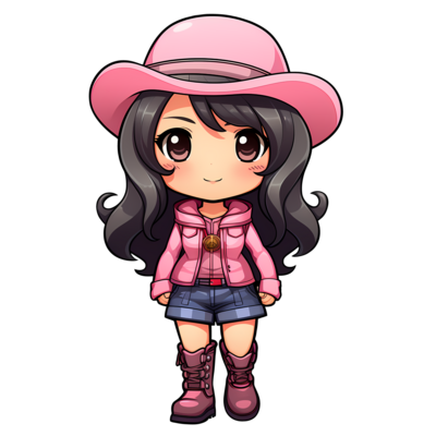 kawaii chibi menina vaqueiro ilustração ai generativo 27236440 PNG