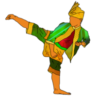 icon fighter Malay doing side kick png