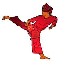 icon fighter Malay doing side kick png