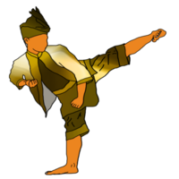 icon fighter Malay doing side kick png