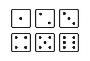 Dice Square Faces Set Board Game Symbol Vector Illustration