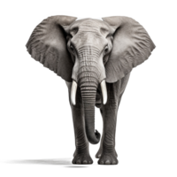 majestueux africain l'éléphant sur une transparent Contexte ai génératif png