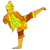 icon fighter Malay doing side kick png