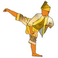 icon fighter Malay doing side kick png