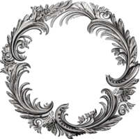 vintage vector frame  in victorian style  AI Generative png