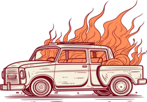 cute fireman car ai generative png