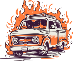 cute fireman car ai generative png