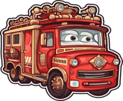 cute fireman car ai generative png