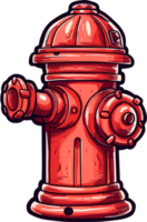 American Red Fire Hydrant ai generative png