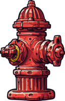 American Red Fire Hydrant ai generative png