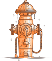 American Red Fire Hydrant ai generative png