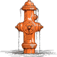 American Red Fire Hydrant ai generative png