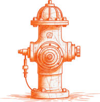 Amerikaans rood brand hydrant ai generatief png