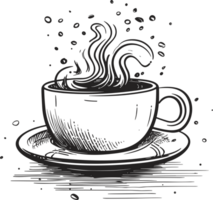 coffee cup in transparent background ai generative png