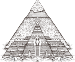 Egyptian pyramids  Famous old historical buildings ai generative png