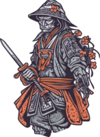 samurai guerriero, Giappone, vettore grafica ai generativo png