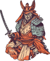 Samurai warrior, Japan, Vector graphics ai generative png