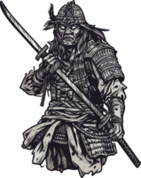 samurai guerreiro, Japão, vetor gráficos ai generativo png