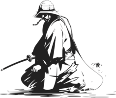 Samurai warrior, Japan, Vector graphics ai generative png