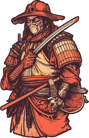 samurai guerreiro, Japão, vetor gráficos ai generativo png