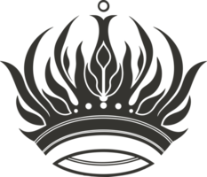 crown in balck and white ai generative png