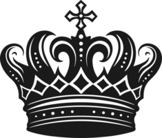 crown in balck and white ai generative png