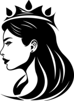 princesses with crown in balck and white  ai generative png