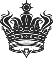 crown in balck and white ai generative png