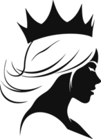 princesses with crown in balck and white  ai generative png