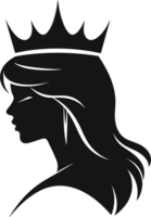 princesses with crown in balck and white  ai generative png