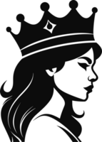 princesses with crown in balck and white  ai generative png