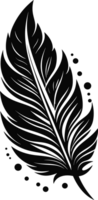 feather  in black an white ai generative png