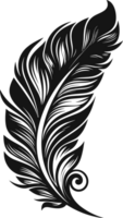 feather  in black an white ai generative png
