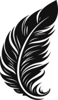 feather  in black an white ai generative png