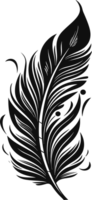 feather  in black an white ai generative png